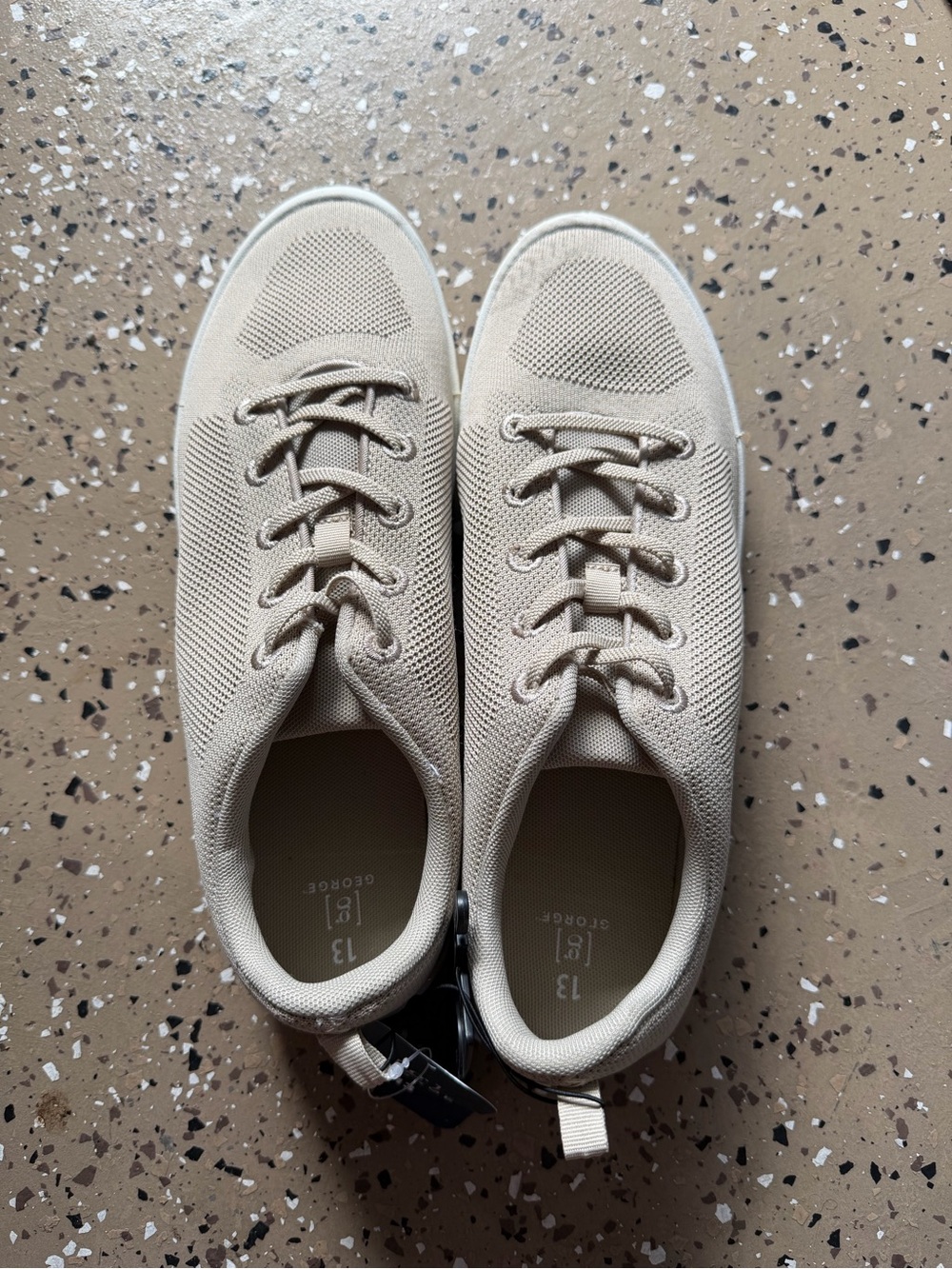 George Men's Knit Sneakers in Beige